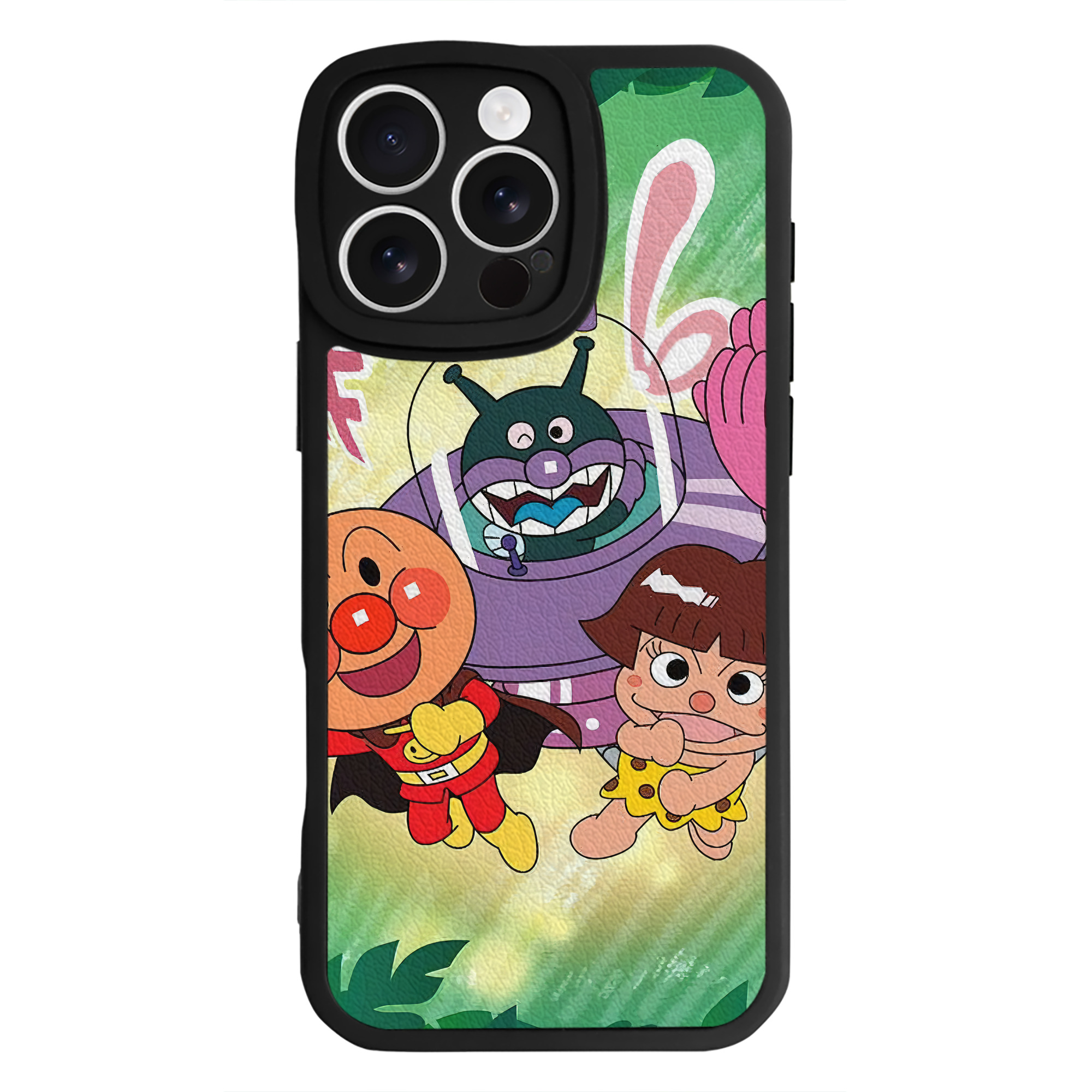 （画像用） アンパンマン Anpanman 【iPhone 16シリーズ対応】シリコンスマホケース（レザー調） 材質：シリコン